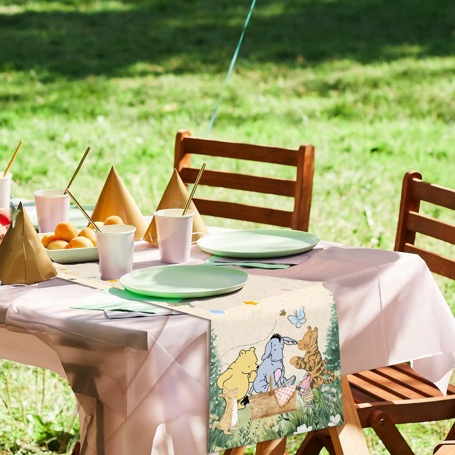 Disney Winnie Pooh Tischdecke für Baby Shower und Geburtstag, beige und mehrfarbig, rechteckig - Bild 5