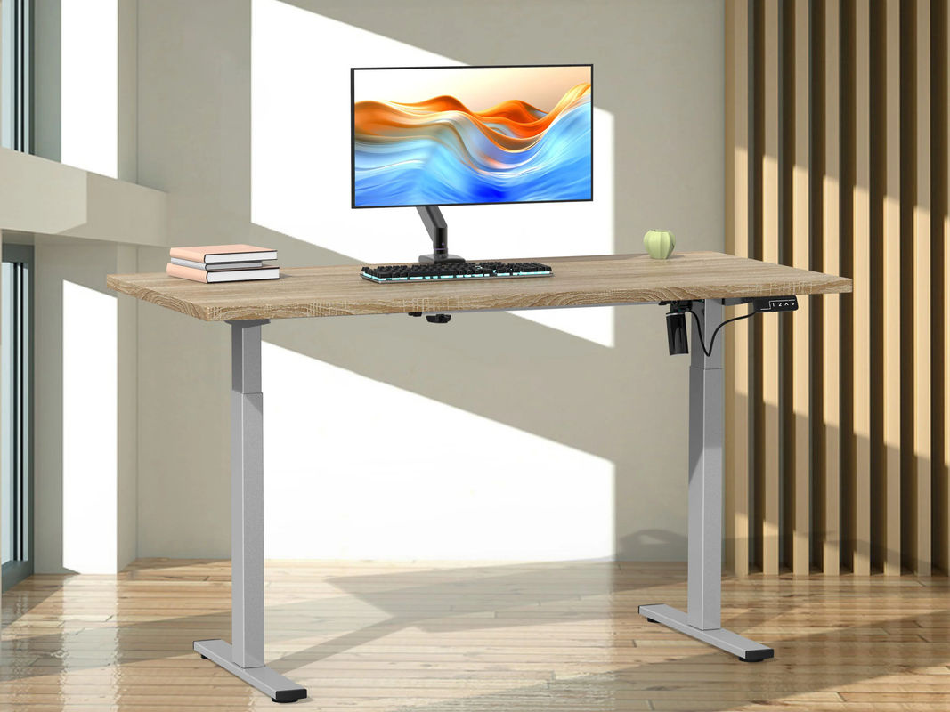 VCM Elektrisch Höhenverstellbarer Sitz-Steh-Schreibtisch Lona, Farbe: Silber, B/T/H: 110 x 50 x 71-120 cm - Bild 2