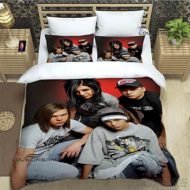 Bettwäsche-Set Tokio Hotel von JMG Household Supplies mit Bettbezug und 2 Kissenbezügen, Mikrofaser, Mehrfarbig, B/H: 200 x 200 cm - Bild 2