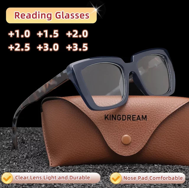 KINGDREAM Lesebrille Damen, Vollrand, Square, Kunststoff - Bild 1