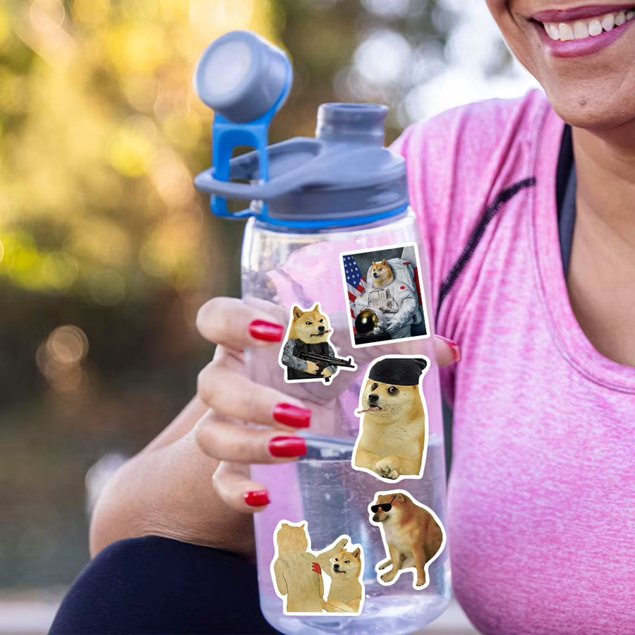 50 Stück selbstklebende Worry Dog Fun Dog Serie Aufkleber mit kreativen Emojis in Multicolour - Bild 3