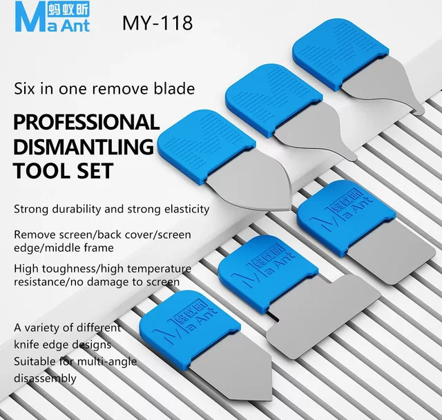MaAnt MY-118 6-teiliges professionelles Handy-Reparaturset aus Metall in Blau zur Demontage von Akkus und LCDs - Bild 1