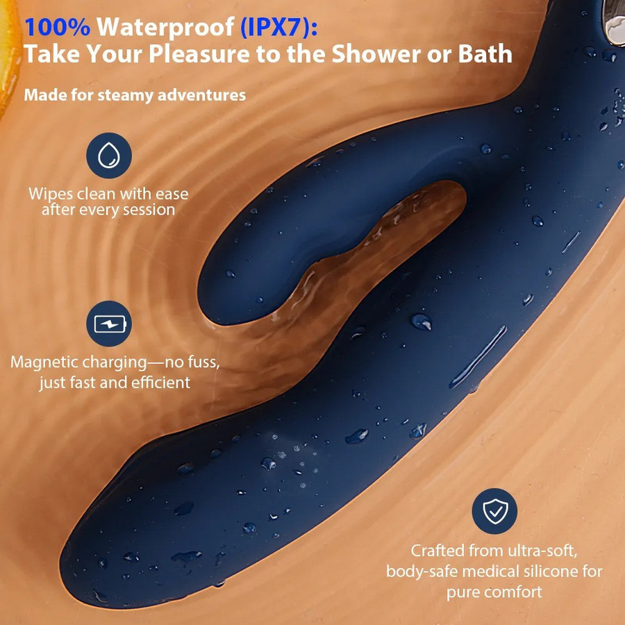 Svakom Rabbitvibrator Aylin mit pulsierender Spitze in Blau - Bild 4