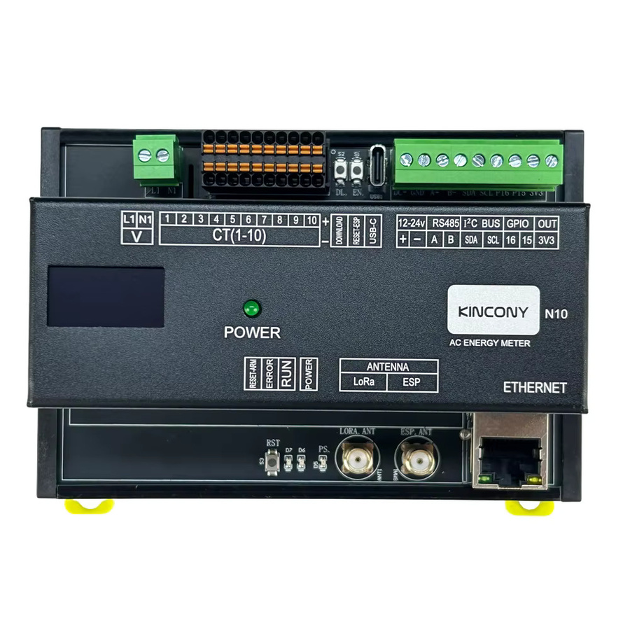 KinCony N10 10-Kanal ESP32-S3 Energiemonitor-Board in Schwarz für Home Assistant DIY mit ESPHome und MQTT - Bild 2