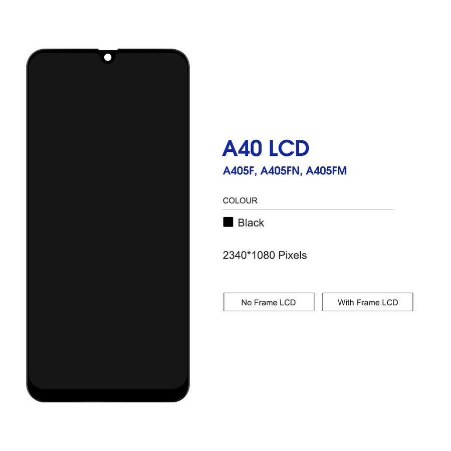 Samsung A40 LCD Display Touchscreen Digitizer Baugruppe mit Rahmen Ersatz-Reparaturteil in Schwarz für das Modell 2019 A405 - Bild 2