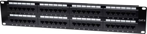 Intellinet 560283 48 Port Netzwerk-Patchpanel Schwarz, 2 HE, unbestückt, kompatibel mit CAT 3, CAT 4, CAT 5, CAT 5e, CAT 6 - Bild 1