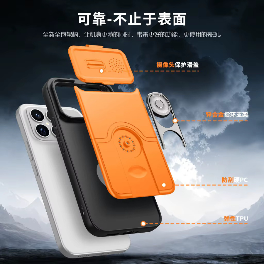 Schutzhülle mit Ringhalter für Xiaomi POCO X8 Pro Max M8 M7 F8 Ultra F6 X7 X6 C85 C75 C71 C61 in Rot mit Kameraobjektivschutz - Bild 5