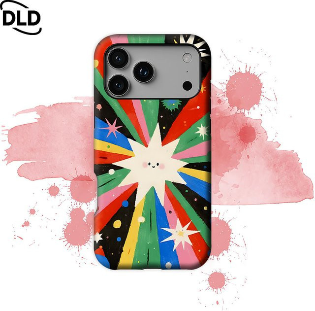 Potdemiel Handyhülle mit Regenbogen-Sternenexplosion für iPhone 17 16 15 14 13 Pro Max Plus, magnetisch, robust, mehrfarbig - Bild 1