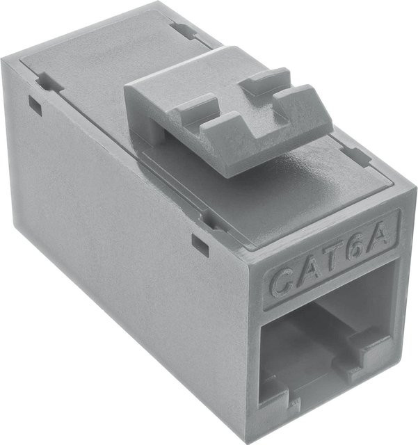 InLine 8er Pack Keystone RJ45 Buchse/Buchse Cat.6A ungeschirmt Ethernet LAN Grau (76217) - Bild 1