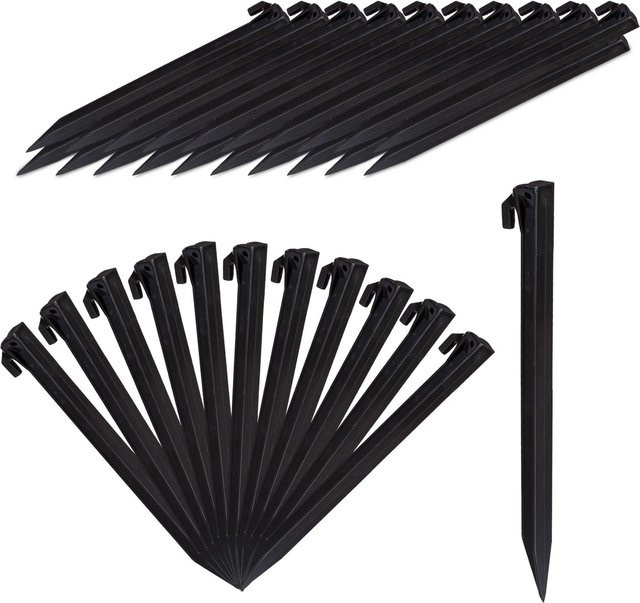 Relaxdays Heringe 32er Set aus ABS Kunststoff in Schwarz mit Öse, B/H/T: 3,5 x 31 x 2 cm - Bild 1