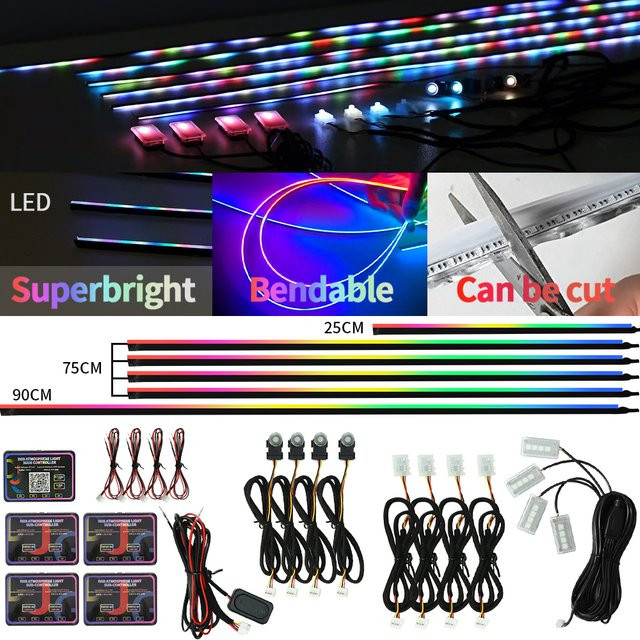 WUMFIRE Symphony 18-in-1 RGB LED-Streifen Neon Flex in Multicolour für Auto und festliche Dekoration - Bild 1