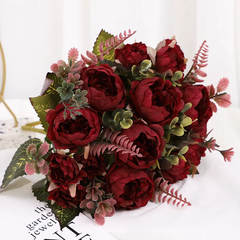 Künstliche Pfingstrosen aus Seide von youyouhuan in Gelb zur Dekoration für Hochzeit und Weihnachten - Bild 2