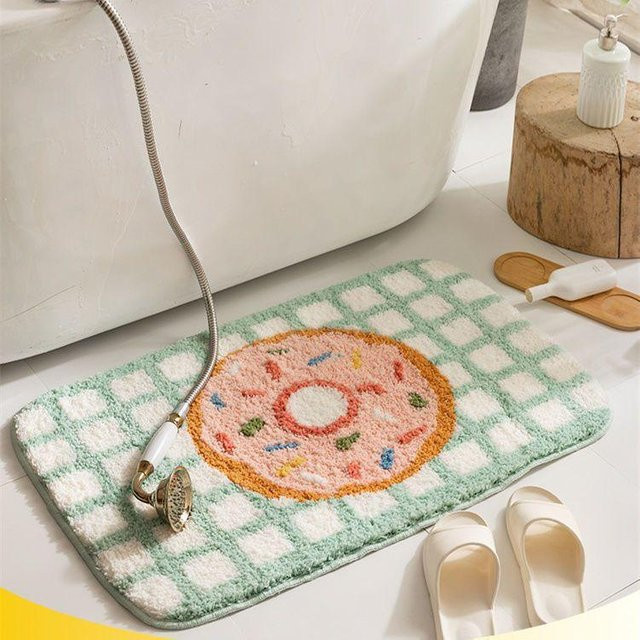 Rutschfeste und saugfähige Badezimmer-Fußmatte von Household supplies MH in Grün, B/B: 40 x 60 cm - Bild 1