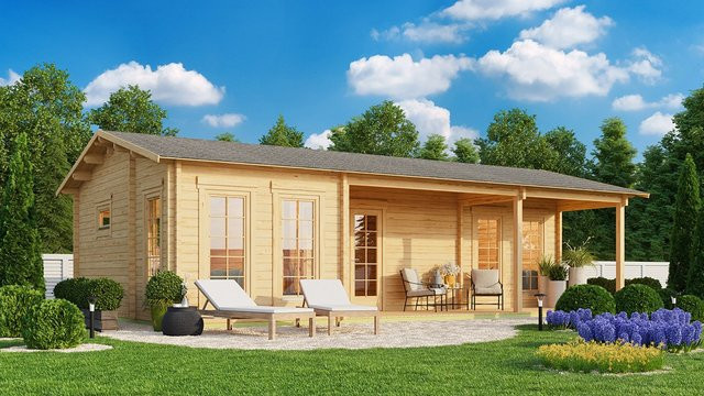 Holzgartenlodge Holiday K mit zwei Schlafzimmern, 10 x 6 m, 60 m² - Bild 1