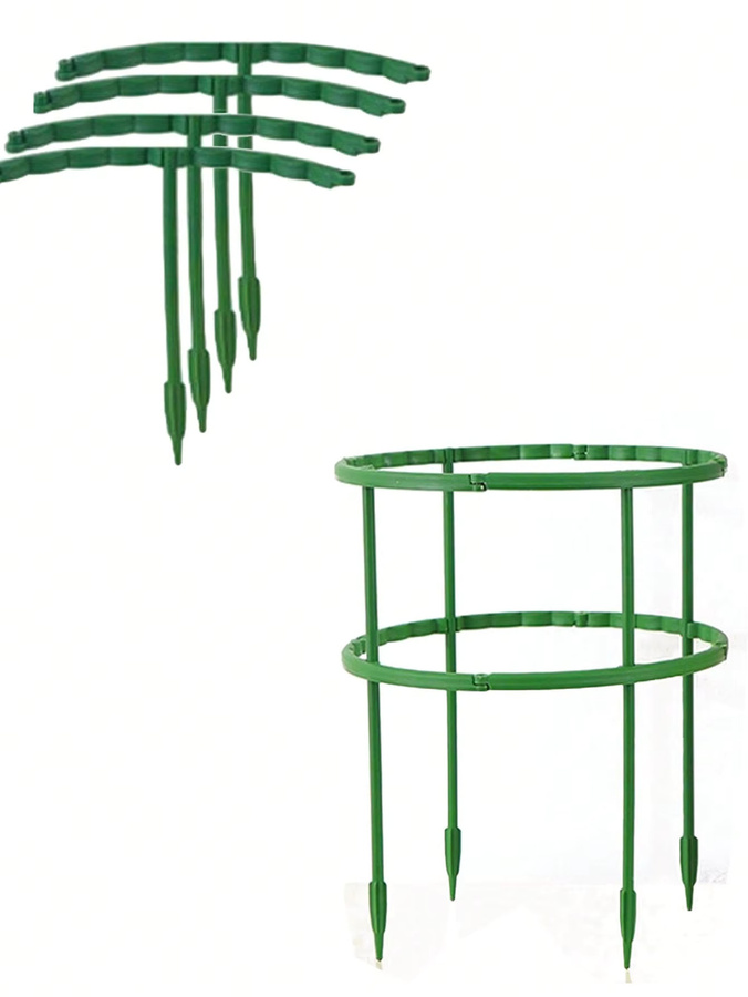 Grüne Kunststoff-Pflanzenstützkäfige als Klettergerüst für Topfpflanzen und Bonsai - Bild 3