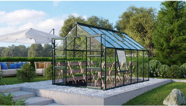 Vitavia Gewächshaus Meridian 2 Smaragd mit Sicherheitsglas und Vorzugsset - Bild 1