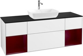 V&B Waschtischunterschrank Finion mit Wandbeleuchtung, Farbe Weiß lackiert, Breite: 160 cm, Tiefe: 50,1 cm, Höhe: 50,1 cm - Bild 1
