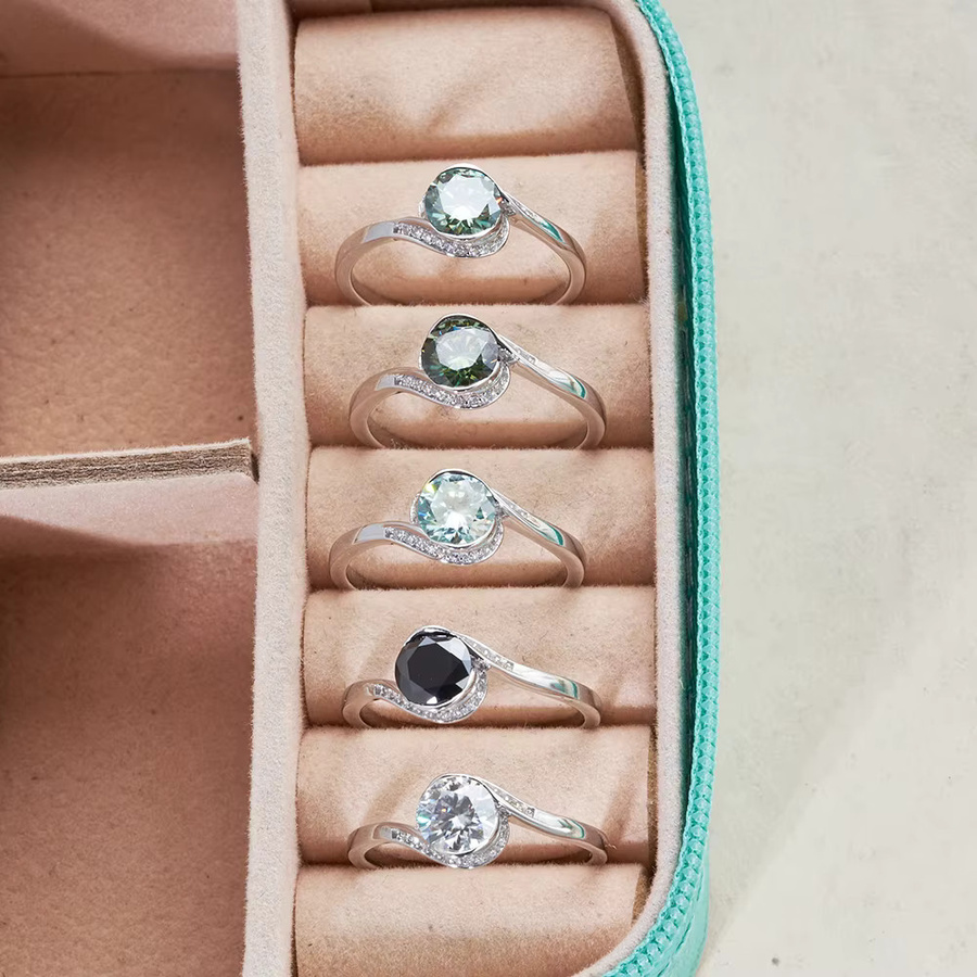 JoyceJelly Ring, 925 Silber, Moissanit, Damen - Bild 3