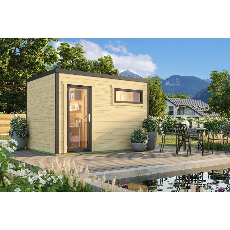 Lasita Gartenhaus Sardinia Maja Flachdach naturbelassen braun B/H/T: 350 x 239,4 x 250 cm - Bild 2