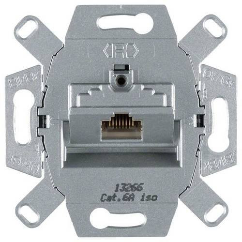 Hager Elektro-Sockelleisten-Zubehör Geräteeinsatz RJ45 Cat.6 Ethernet LAN in Grau - Bild 1