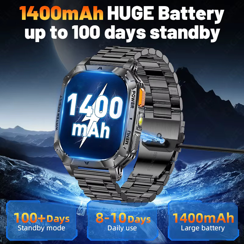 LIGE Smartwatch, Schwarz, Herren, IP68 Wasserdicht - Bild 5