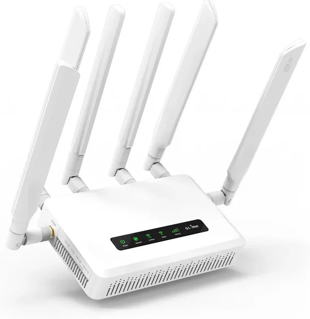 GL.iNet GL-X3000 Spitz AX 5G AX3000 Gateway-Router mit Wi-Fi 6, Dual-SIM, Multi-WAN und abnehmbaren Antennen in Weiß - Bild 1