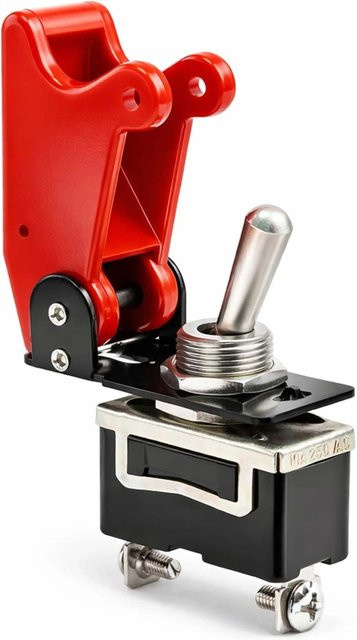 Wiltec Kill Switch On-Off Notausschalter 125V 35A Kippschalter mit roter Kappe - Bild 1
