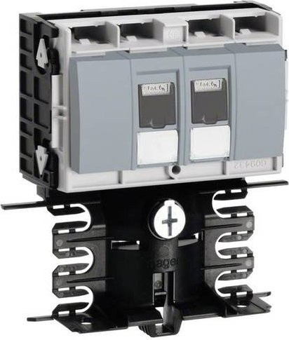 Hager Elektro-Sockelleisten-Zubehör Geräteeinsatz RJ45 Cat.6 in Silber/Grau - Bild 1