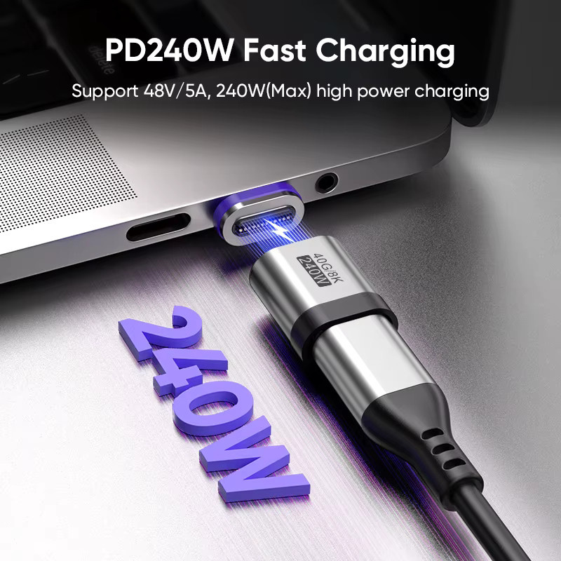 AUFU Magnetischer USB-C Adapter 24Pin 240W mit Thunderbolt 3 und USB4.0 Unterstützung für 8K Schnellladen und OTG - Bild 2
