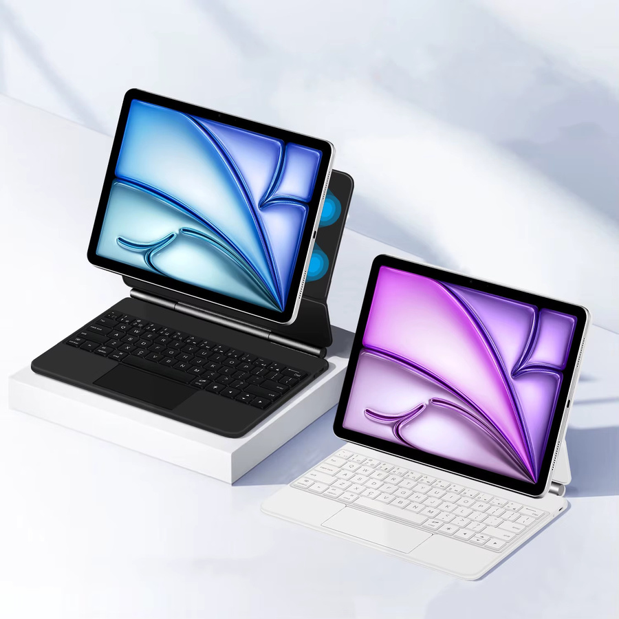 AJIUYU Magnetische Magic Keyboard Hülle für iPad Air 13 Zoll M4 M3 M2 und iPad Pro 12,9 Zoll 3. bis 6. Generation mit Touchpad und beleuchteter Tastatur, Schwarz - Bild 5