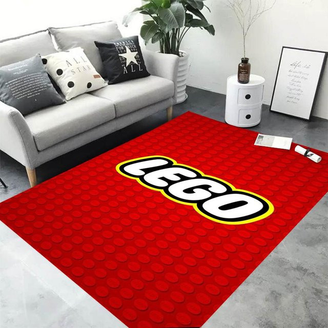 Karpetti Bereichsmatte mit buntem geometrischem Baustein-Design, rutschfest und waschbar, B/B: 120 x 160 cm - Bild 1