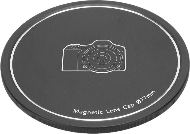 Igeteck Objektivabdeckung für spiegellose Kameras aus Aluminiumlegierung mit Magnet- und Gewindehalterung, 77mm, Grau - Bild 1