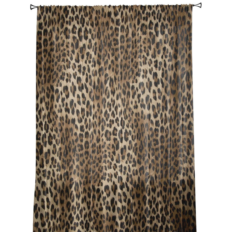 Transparente Tüllvorhänge mit Leopardenmuster von A Family Of Home Textiles in Braun, Breite: 135 cm, Höhe: 137 cm - Bild 5