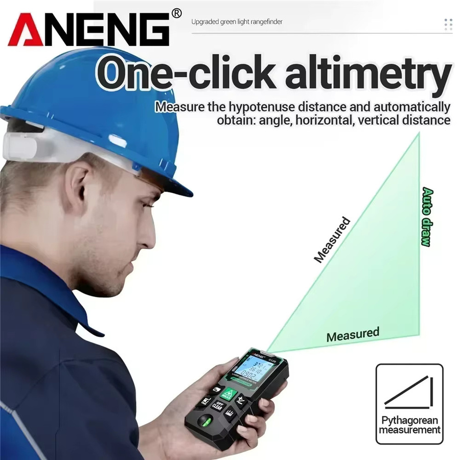 ANENG Laser-Entfernungsmesser elektronisches Lineal in Schwarz - Bild 2