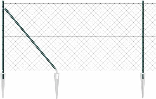vidaXL Maschenzaun aus Stahl und PVC in Grün, 10 x 1 m, B/H: 60 x 60 mm - Bild 1