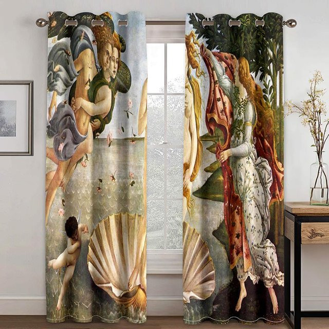 Engel Aristokrat Serie Luxus Sonnenschutz Vorhänge, 2er-Set, halbtransparent, Natur, B: 140 cm, H: 160 cm - Bild 1