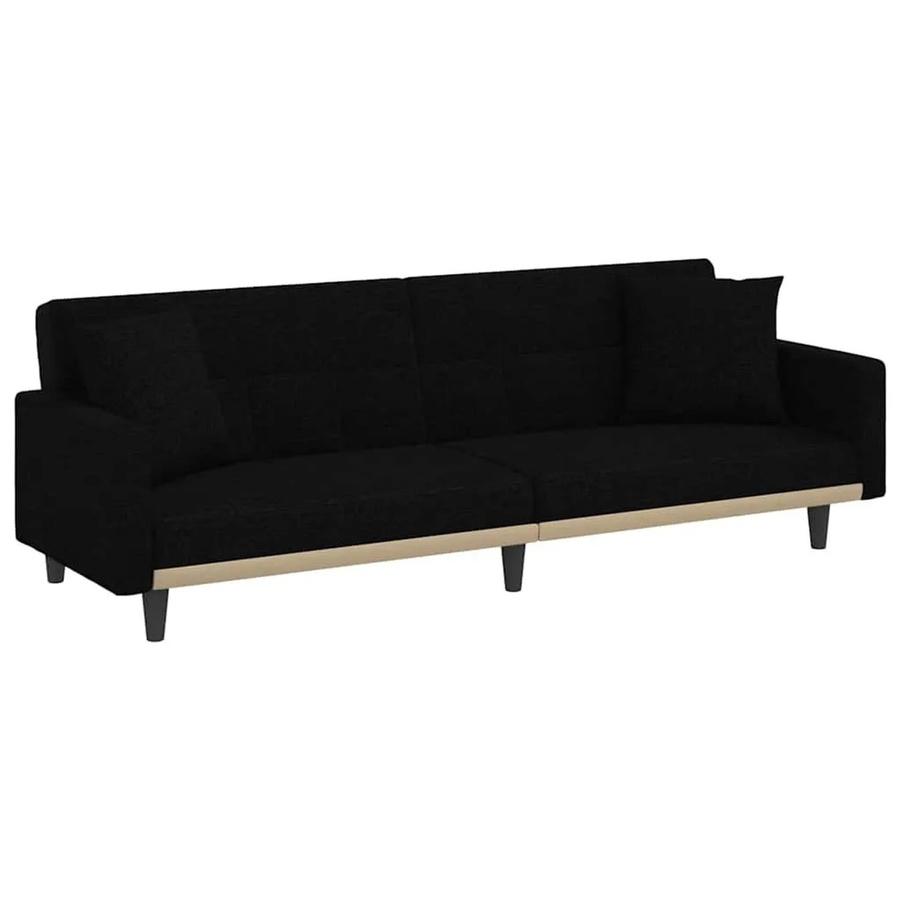 vidaXL Schlafsofa Click-Clack in Schwarz aus Stoff mit Armlehnen und Schaumstofffüllung B/T/H: 220 x 89 x 70 cm - Bild 2