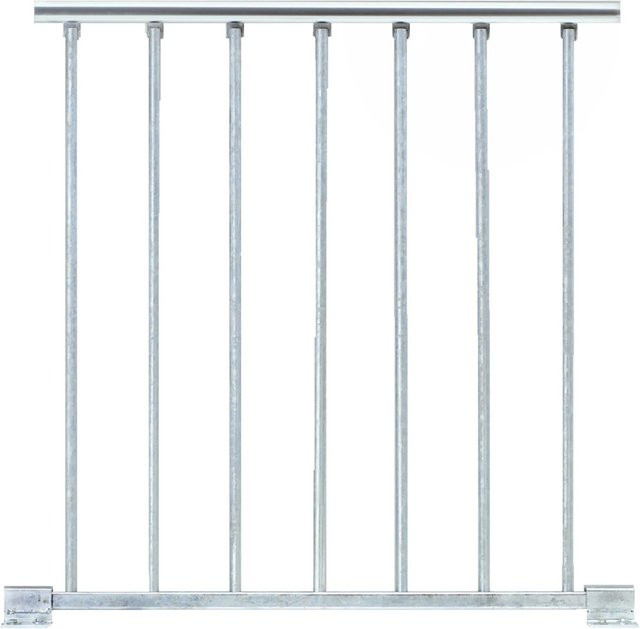 Dolle Brüstungsgeländer Erweiterungs-Set Gardenstep und Gardentop aus Aluminium in Silber, Breite: 100 cm - Bild 1