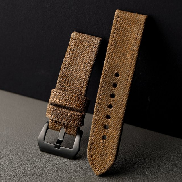 Raystray Uhrenarmband Canvas, braun, Herren, Vintage - Bild 1