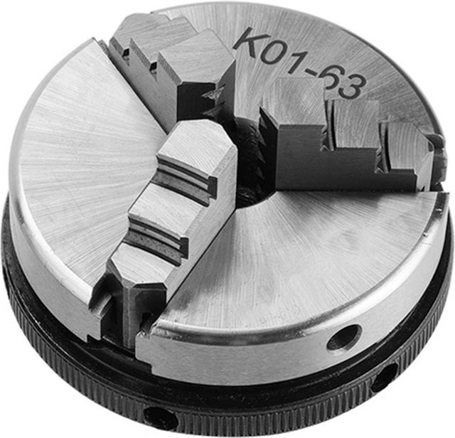 Manuelles selbstzentrierendes 3-Backen Drehfutter K01 63 M14 für die Holzbearbeitung in Silber - Bild 1