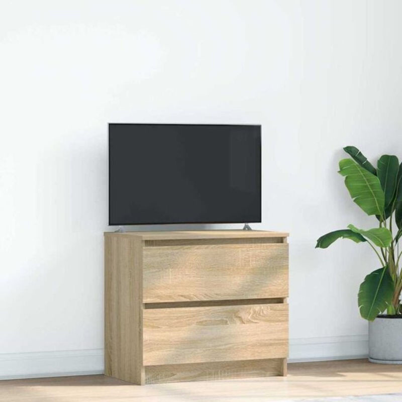 Vidaxl TV-Schrank aus Holzwerkstoff in Sonoma-Eiche Natur, Skandinavisch, B/T/H: 60 x 35 x 54 cm - Bild 1