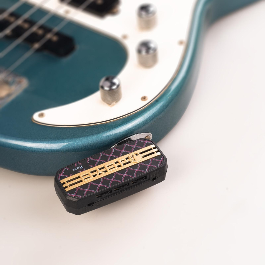 JOYO Mini Amp Tragbarer E-Bass-Kopfhörerverstärker mit 3,5-mm-Klinkenanschluss und Auxiliary Audio-Eingang in Schwarz, H x B x T: 2,6 x 8,9 x 7,7 cm - Bild 7