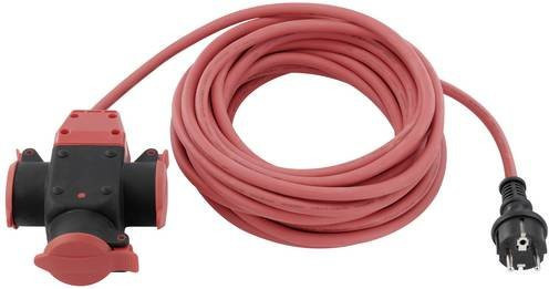 Sygonix Strom Verlängerungskabel SY-5806890 Rot, 10,00 m, 16A, H07RN-F 3G 1,5mm², witterungsbeständig, IP44 - Bild 1