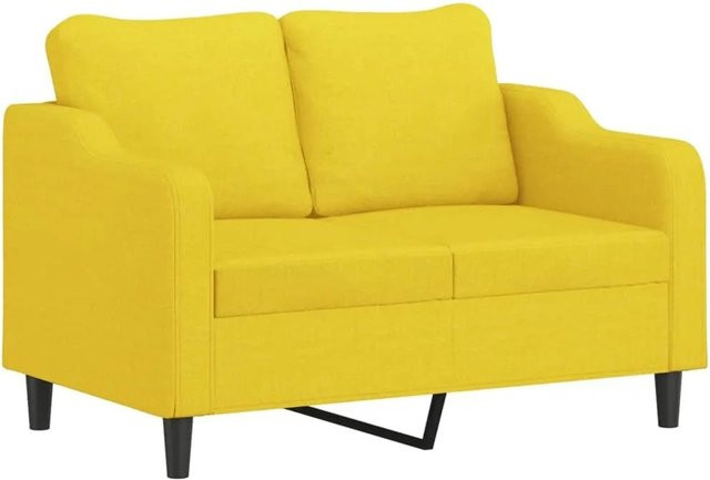 vidaXL 2-Sitzer-Sofa in Gelb mit Stoffbezug und Metallgestell, Breite: 120 cm - Bild 1
