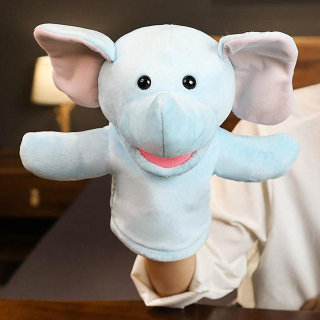 Cartoon-Tier-Handpuppe Plüsch, Elefant Hund Löwe Kuh Affe, ab 14 Jahren - Bild 1
