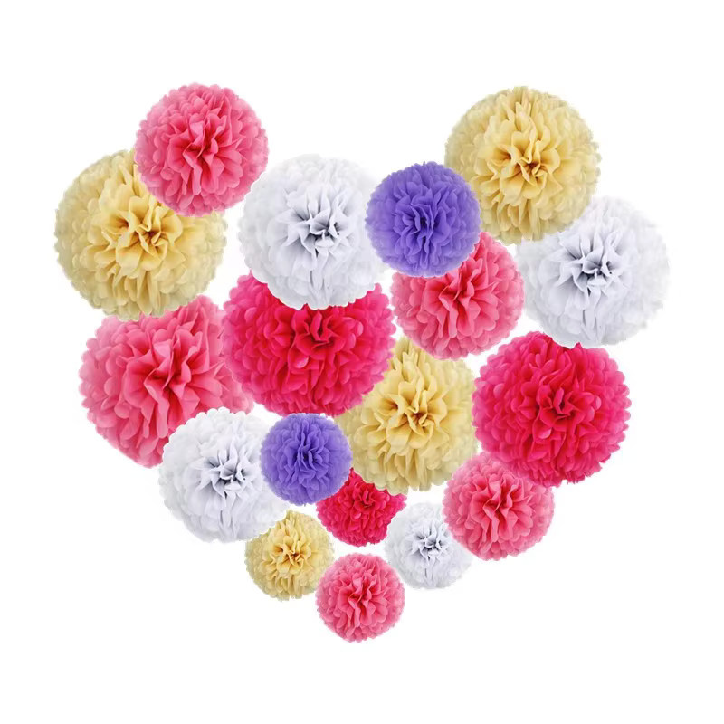 Merylover Seidenpapier-Pompons in Blau und Multicolour für Hochzeiten, Geburtstage und Partys, runde Papierblumen-Kugeln Durchmesser: 10 cm bis 35 cm - Bild 4