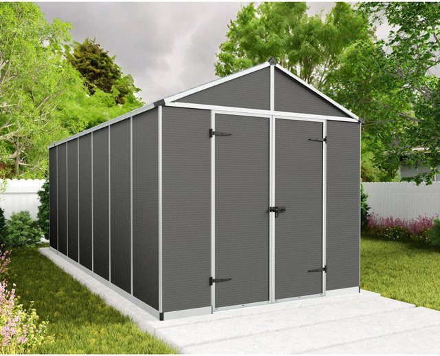 Palram - Canopia Gerätehaus Rubicon in Grau mit Polycarbonat und Aluminium, B: 528 cm, H: 237 cm, T: 235 cm - Bild 1