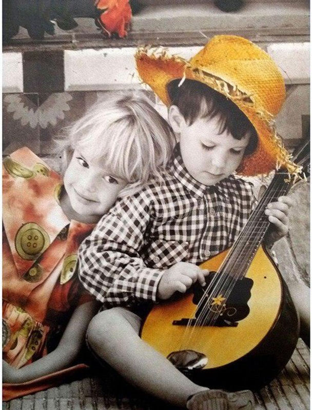 FIYO Diamond Painting Set Bruder und Schwester 5D Stickerei mit runden Steinen, Mehrfarbig, B x H: 30 x 20 cm - Bild 1