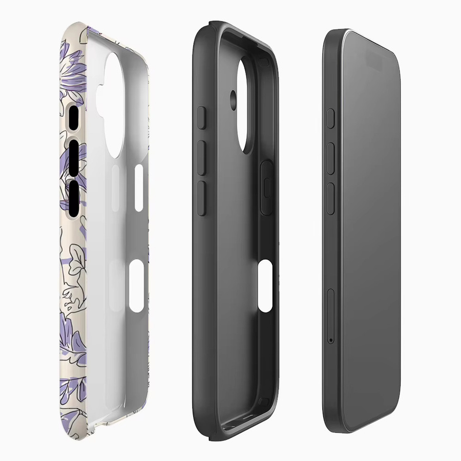 Potdemiel Handyhülle mit Blumenmuster für iPhone 17 16 15 14 13 Pro Max Plus, magnetisch, robust, Farbe: Flieder - Bild 2