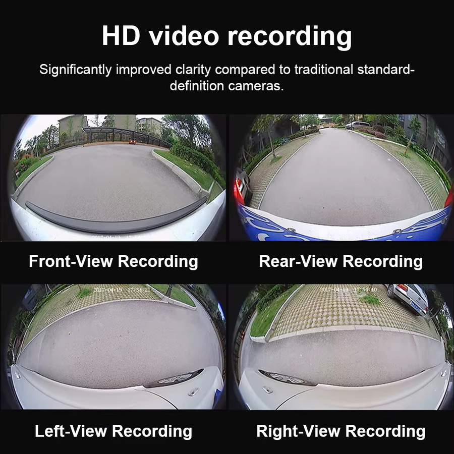 Carsanbo HD 360-Grad-Panorama-DVR-Fahrtenschreiber mit 2D Starlight Nachtsichtkamera und nahtlosem Einparkhilfe- sowie Rückfahrsystem - Bild 4